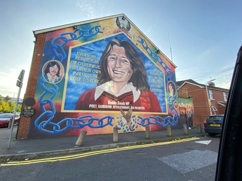 Mural of Bobby Sands on a Belfast wall
