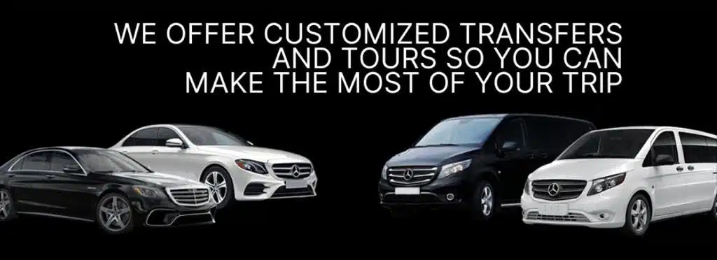 Fleet of luxury Mercedes Benz cars and vans